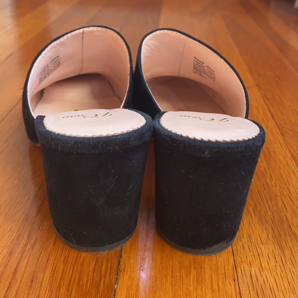 J. Crew High Block Heel 3” Mule Black Suede Slip-on Women’s Size 6.5 - Picture 4 of 7